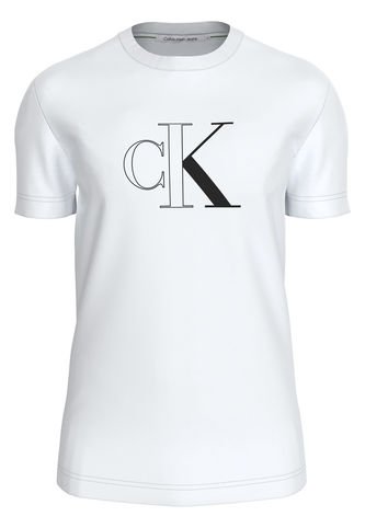 Camiseta Blanca Con Monograma Delineado Calvin Klein Calvin Klein