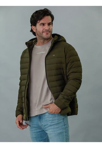 Chaqueta Verde Acolchada Con Capota Calvin Klein Calvin Klein