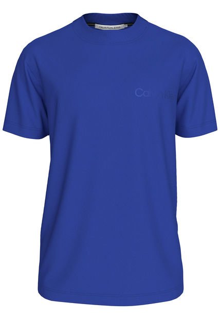 Camiseta Azul Con Logo Institutional Calvin Klein