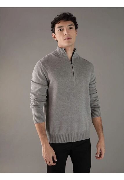 Saco Gris Tejido De Algodón Con Cierre Calvin Klein