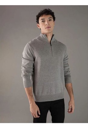 Saco Gris Tejido De Algodón Con Cierre Calvin Klein