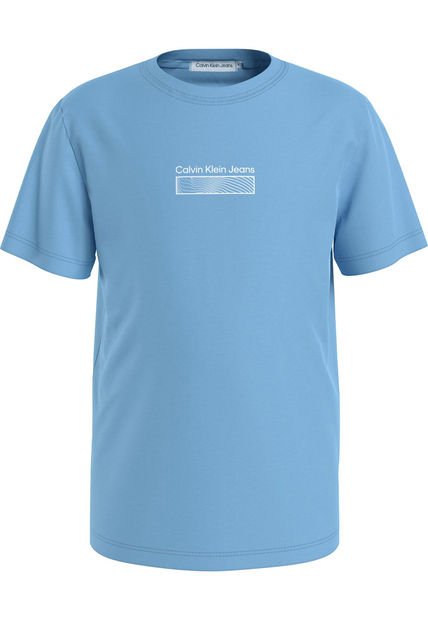 Camiseta Azul Con Estampado De Ondas Para Niños Calvin Klein
