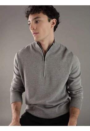 Saco Gris Tejido De Algodón Con Cierre Calvin Klein