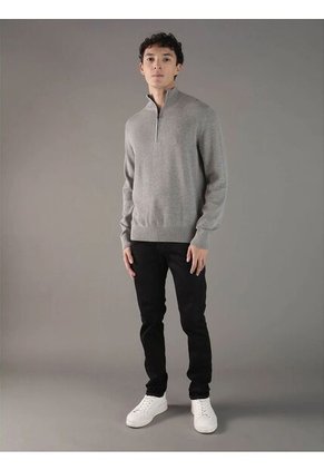 Saco Gris Tejido De Algodón Con Cierre Calvin Klein