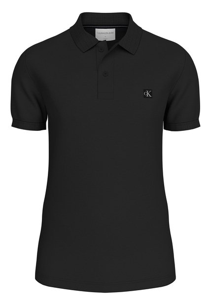 Polo Negra Slim De Algodón Elástico Calvin Klein