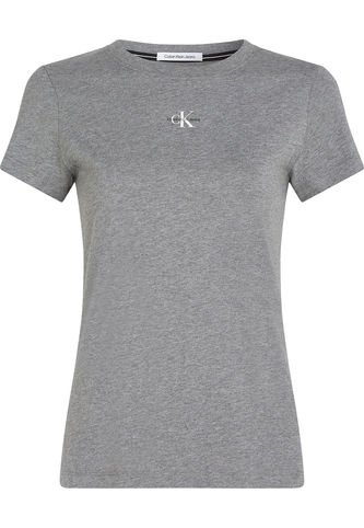 Camiseta Gris Slim Con Micro Monograma Calvin Klein Calvin Klein