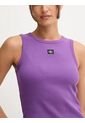 Camiseta Morado De Tirantes Acanalada Con Etiqueta De Monograma Calvin Klein de Calvin Klein