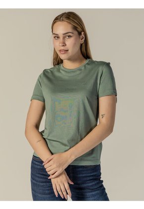 Camiseta Verde De Algodón Con Logo De Archivo Calvin Klein