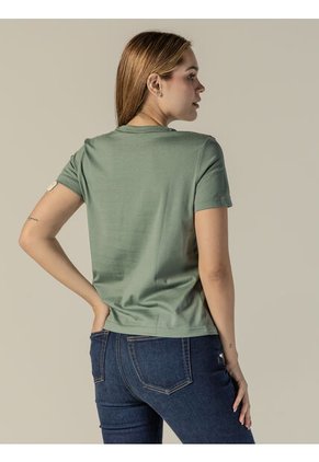 Camiseta Verde De Algodón Con Logo De Archivo Calvin Klein
