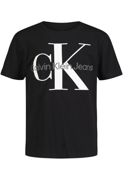 Camiseta Negra Con Monograma Para Niño Calvin Klein
