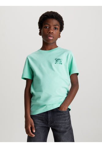 Camiseta Azul Con Logo En El Pecho Para Niño Calvin Klein Calvin Klein