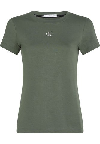 Camiseta Verde Slim Con Micro Monograma Calvin Klein Calvin Klein