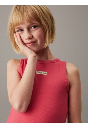 Vestido Rojo Slim Sin Mangas De Canalé Calvin Klein