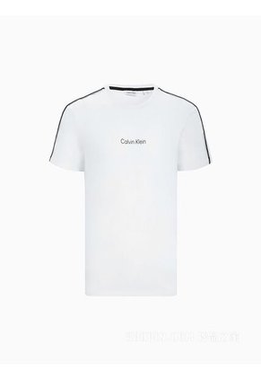 Camiseta Blanca Con Ribete De Logotipo En Las Mangas Calvin Klein