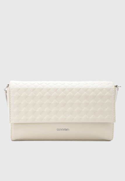 Bolso Manos Libres Calvin Klein Quilt Mini Marfil