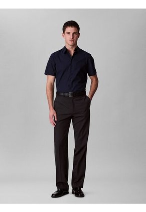 Camisa Azul Slim De Algodón Elástico Calvin Klein