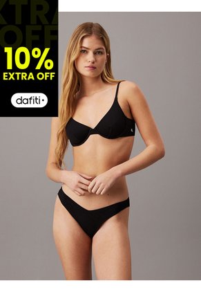 Parte Negro Superior De Bikini - CK Monogram Texture Calvin Klein