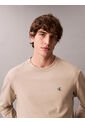Camiseta Beige De Manga Larga Con Monograma Calvin Klein de Calvin Klein