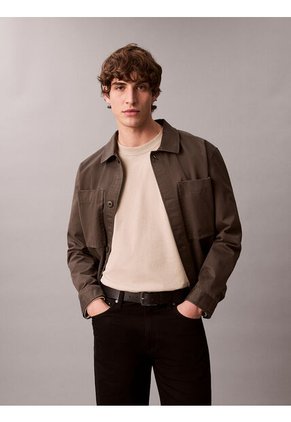Camiseta Beige De Manga Larga Con Monograma Calvin Klein