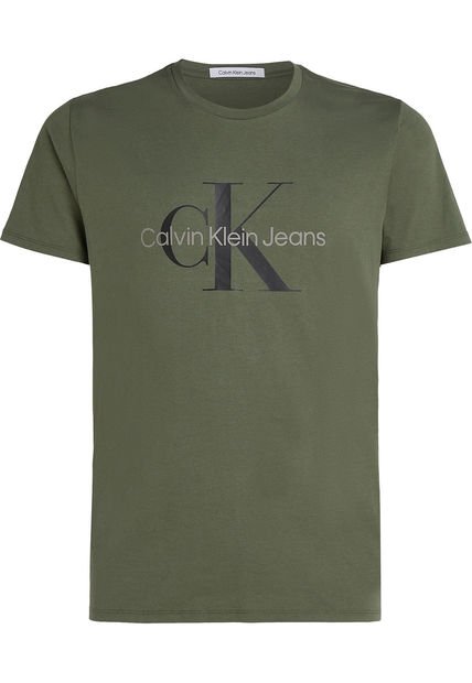 Camiseta Verde Con Logotipo Calvin Klein