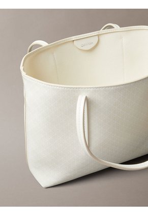 Bolso Blanco Tote Pequeño Con Logo Monograma Con Bolsito Calvin Klein