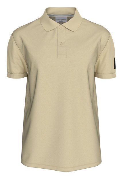 Polo Beige Con Insignia Calvin Klein