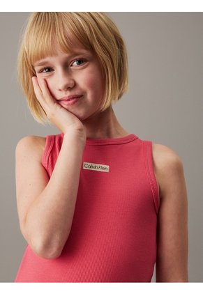 Vestido Rojo Para Niña Slim Sin Mangas De Canalé Calvin Klein