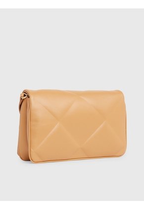 Bolso Beige De Hombro Clutch Acolchado Calvin Klein