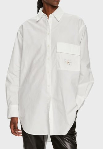 Camisa Blanca Utility Oversized De Algodón Calvin Klein Calvin Klein
