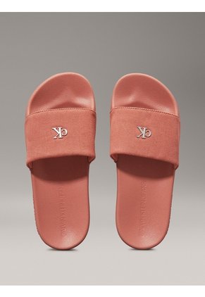 Sandalias Naranja Con Logo Calvin Klein
