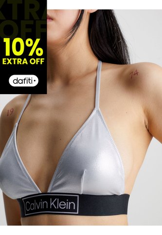 Top Vestido De Baño Gris Satinado En Estilo Triángulo Calvin Klein Calvin Klein