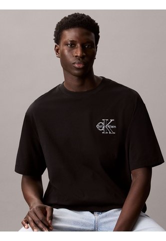Camiseta Negra Con Gráfico De Monograma Calvin Klein Calvin Klein Calvin Klein
