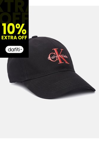 Gorra Negra De Algodón Con Monograma Bordado Calvin Klein Calvin Klein