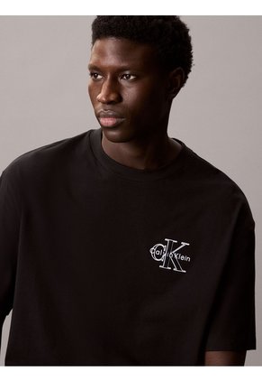 Camiseta Negra Con Gráfico De Monograma Calvin Klein Calvin Klein