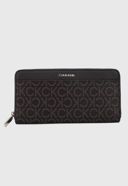 Billetera Marrón-Café-Dorado Calvin Klein