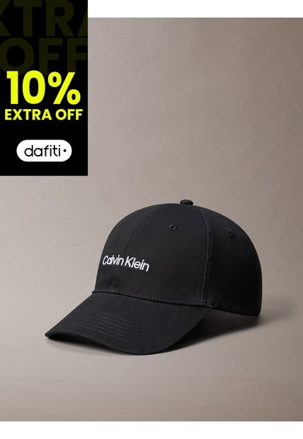 Gorra Negra De Béisbol Con Logo Bordado Calvin Klein