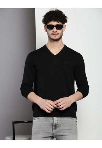 Saco Negro De Algodón Con Cuello En V Calvin Klein Calvin Klein