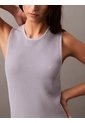 Vestido Gris Corto Sculpted De Punto De Canalé Calvin Klein de Calvin Klein