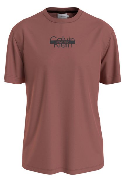 Camiseta Naranja De Algodón Con Logotipo Calvin Klein