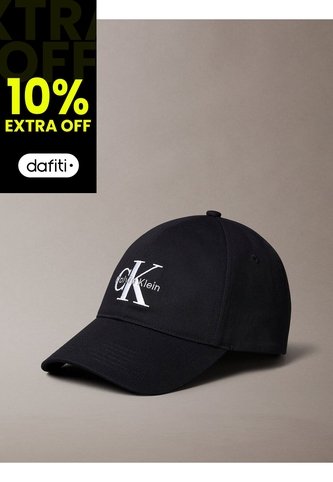 Gorra Negra De Algodón Con Monograma Bordado Calvin Klein Calvin Klein