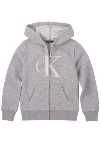 Buzo Gris Con Gorro Y Monograma Para Niño Calvin Klein Calvin Klein