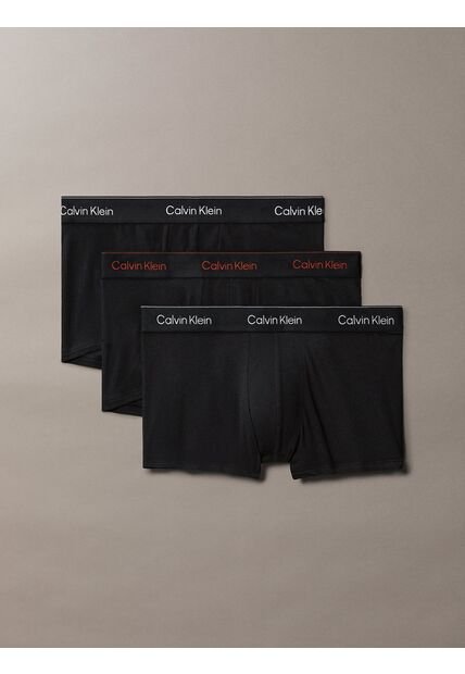 Pack Negro De 3 Boxers Ajustados De Talle Bajo - Icon Cotton Stretch Calvin Klein