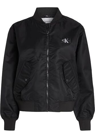 Chaqueta Negra Bomber Holgada De Satén Calvin Klein Calvin Klein