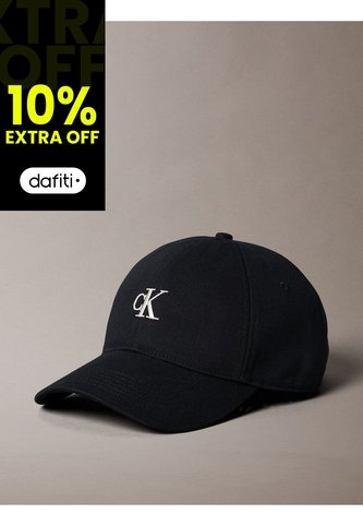 Gorra Negra Con Monograma Bordado Calvin Klein Calvin Klein