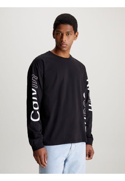 Camiseta De Manga Larga Con Logo Gráfico Calvin Klein