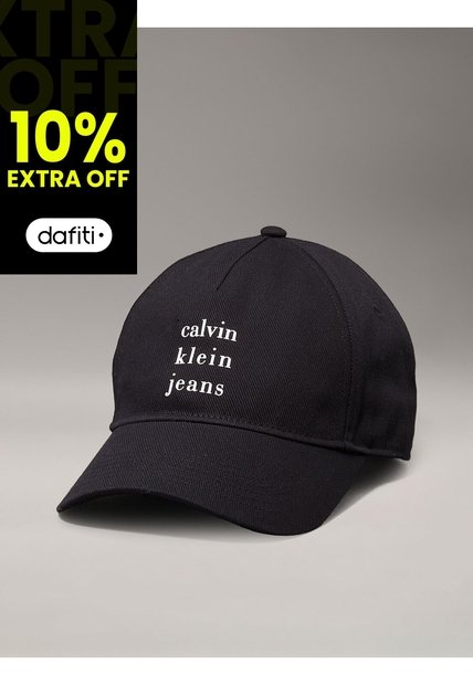 Gorra Negra Logo Graphic Print Baseball Calvin Klein