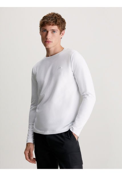 Camiseta Blanca Slim Manga Larga Calvin Klein