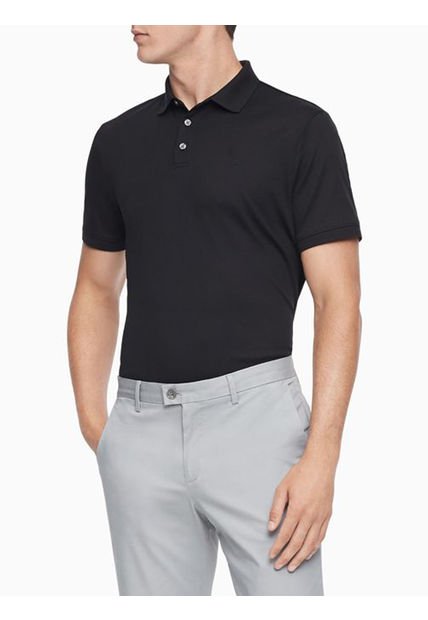 Polos Hombre Negro Solid Liq Touch Polo Negro Calvin Klein
