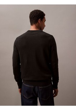 Saco Negro Tejido De Algodón Con Logo Tonal Calvin Klein