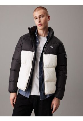Chaqueta Blanca Acolchada Con Insignia Calvin Klein